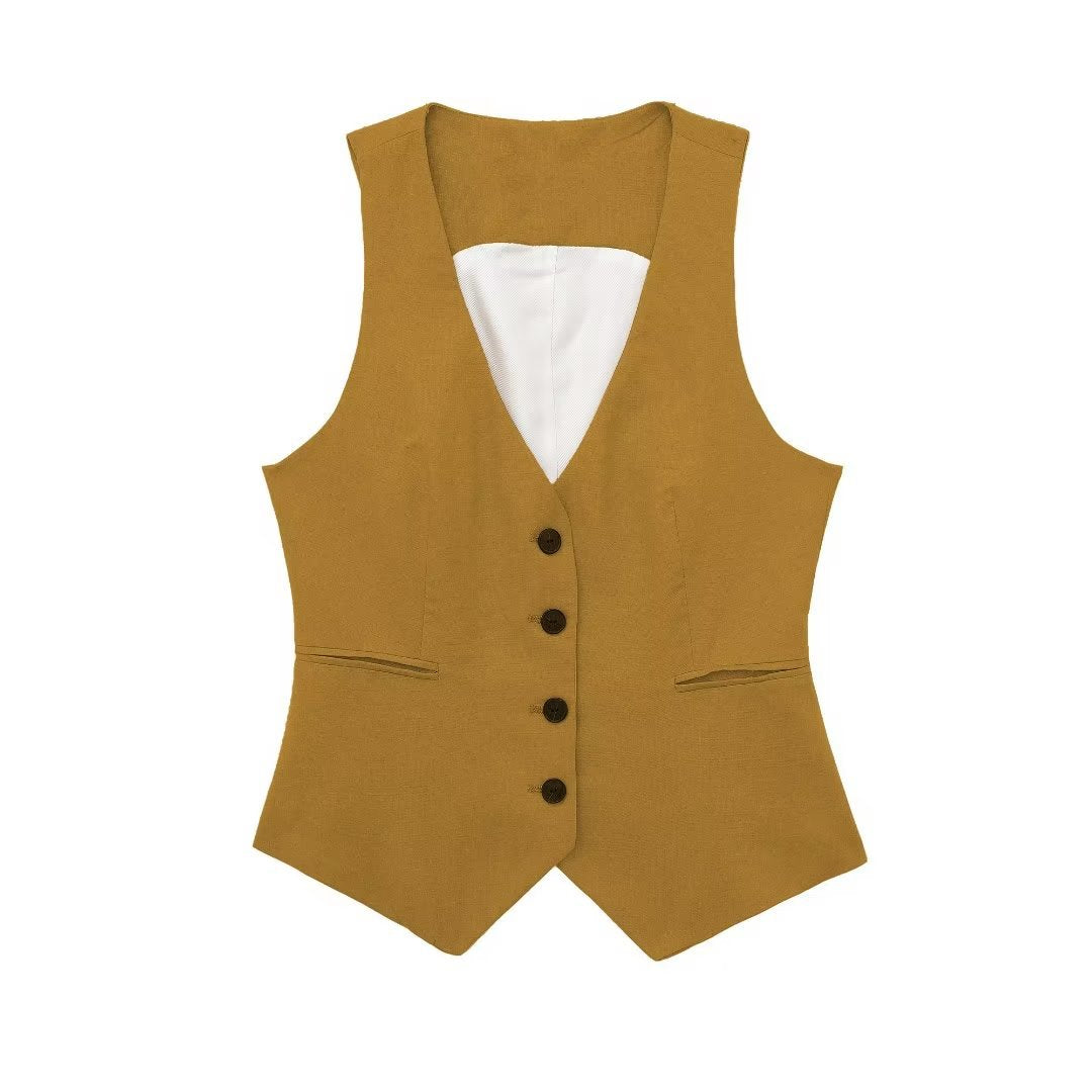Women's Autumn Casual Fashion Sleeveless Single-breasted For Women's Vest
