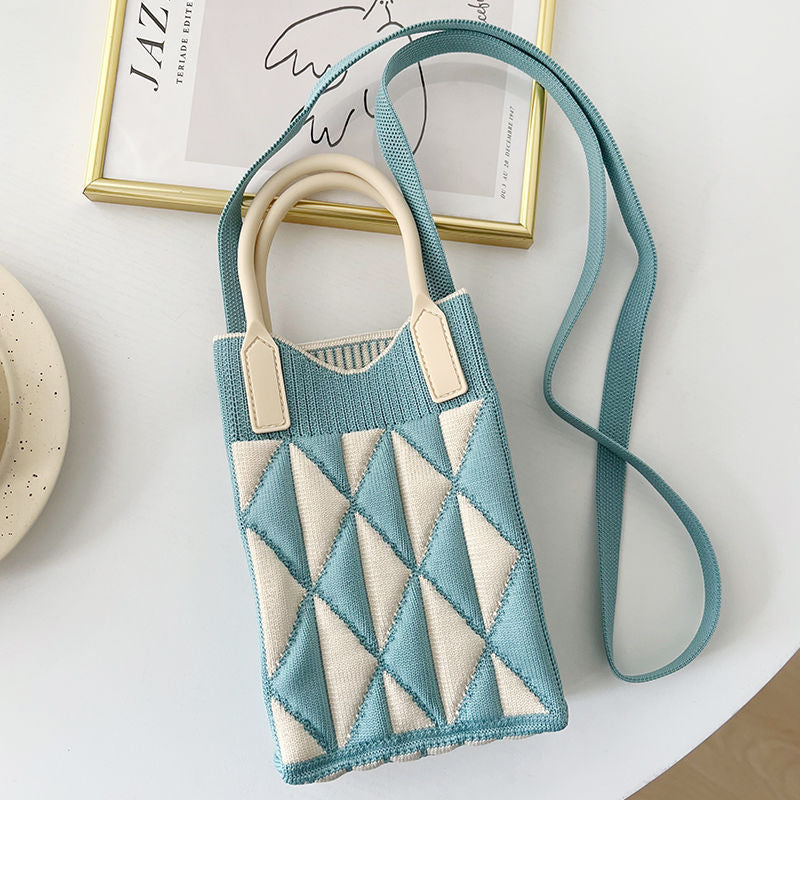 Knitted Korean Style Woolen Yarn Fashion Phone Bags