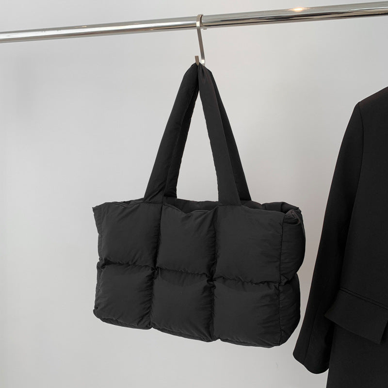 Puff Portable Classic Box Down Jacket Shoulder Bags