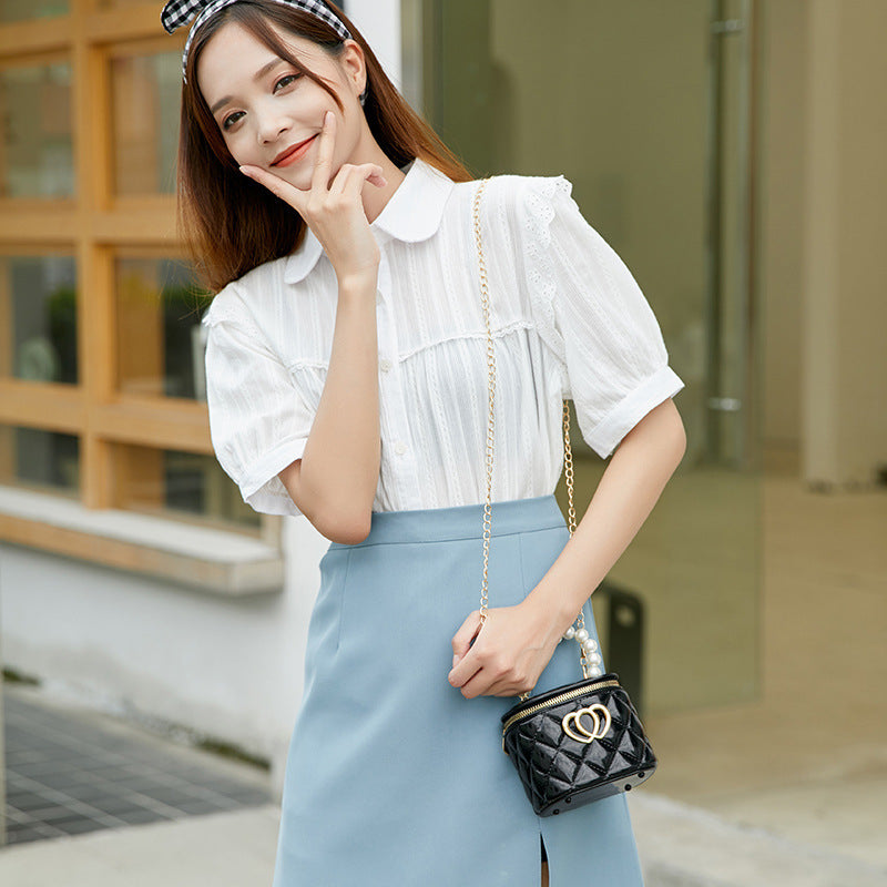 Women's Fashion Mini Rhombus Gel Pairs Of Shoulder Bags