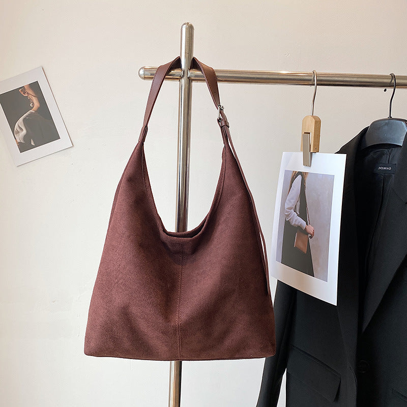 Women's Leisure Commute Large Capacity Suede Tote Bags