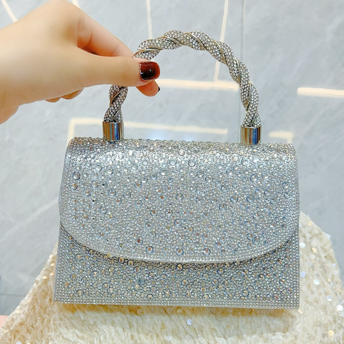 Creative French Diamond Banquet Rhinestone Dinner Evening Bags