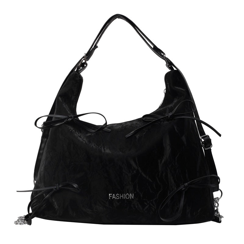 Bow Fashion Korean Gentle Textured Female Tote Bags