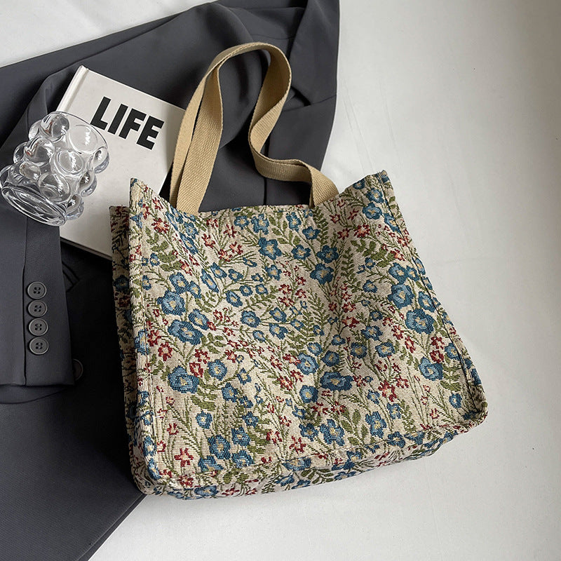Women's Large Capacity Canvas Idle Style Class Shoulder Bags
