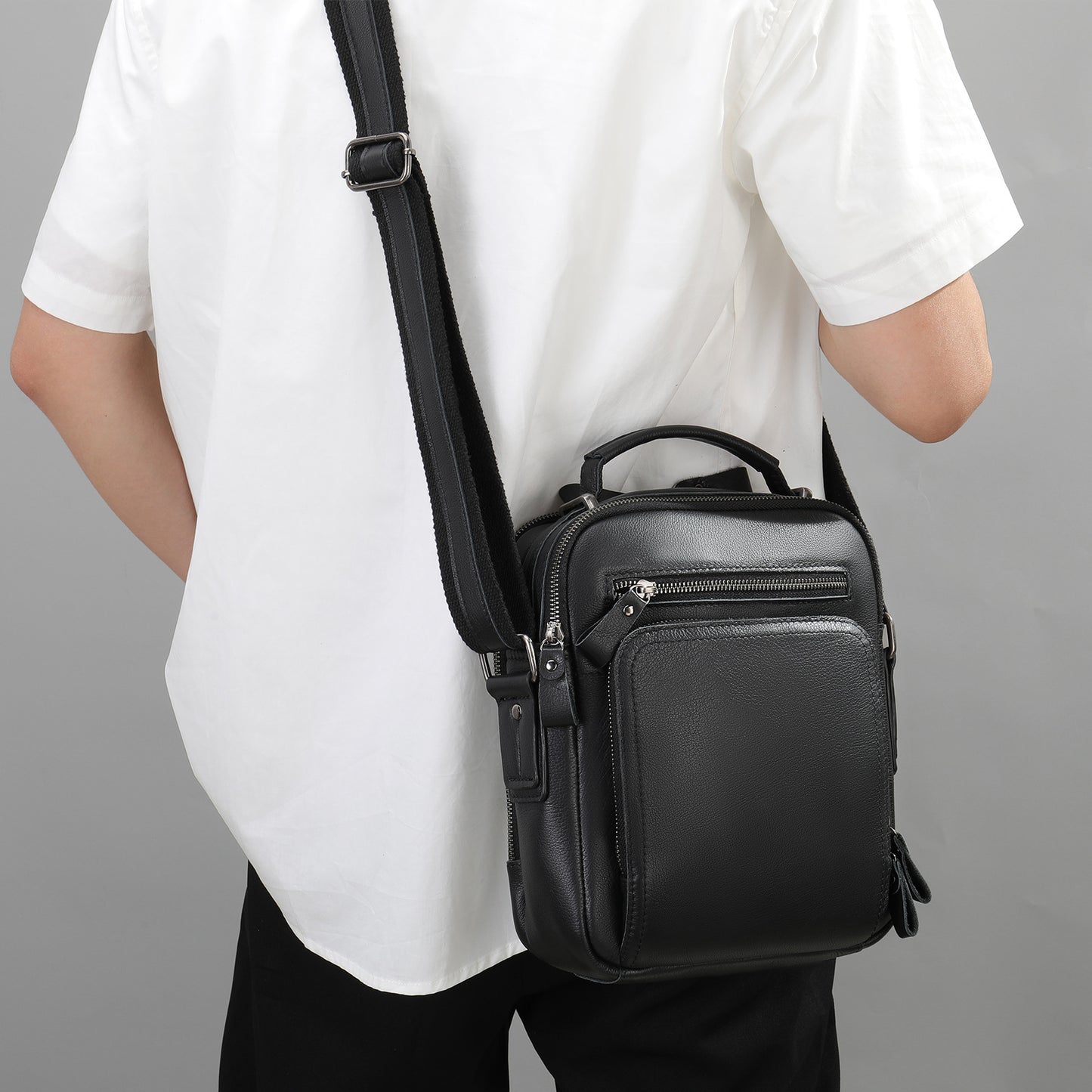 Leather Retro Crazy Horse Multifunctional Cowhide Men's Shoulder Bags