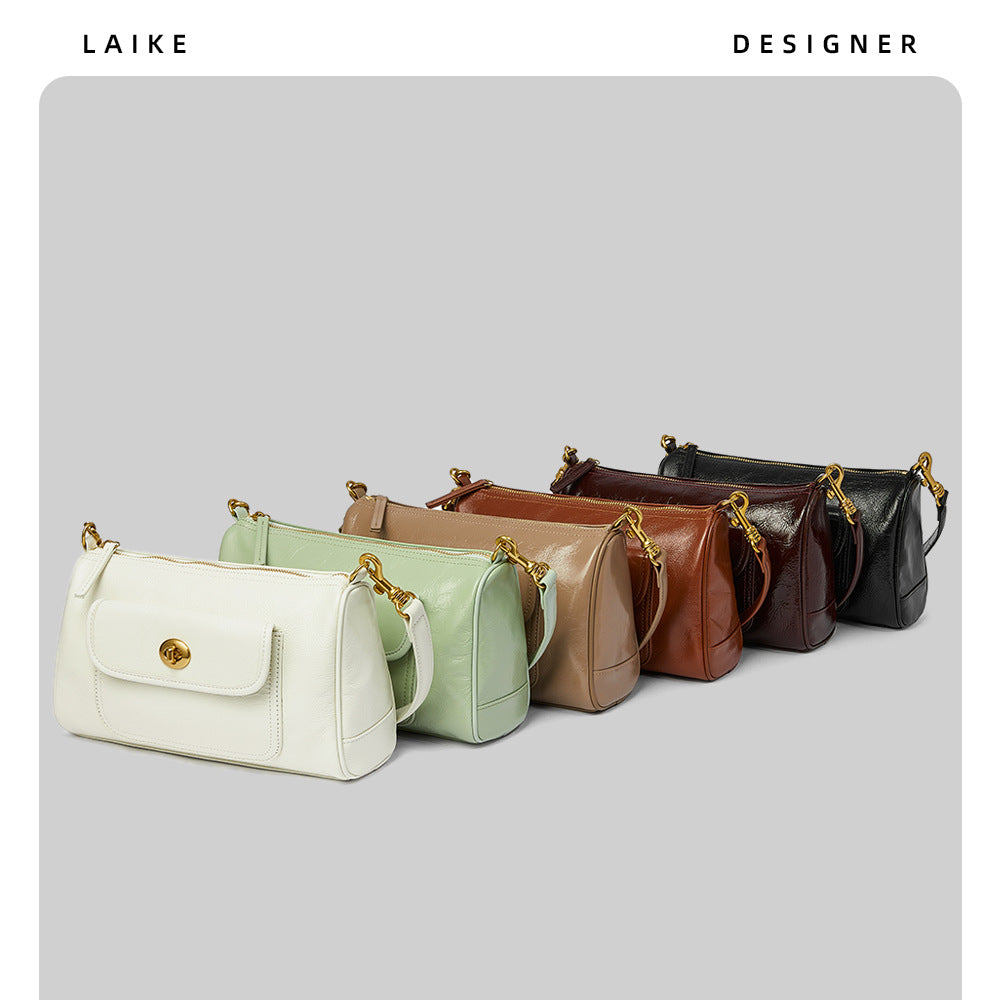 Women's Advanced Texture Niche Commuter Leather Artistic Crossbody Bags