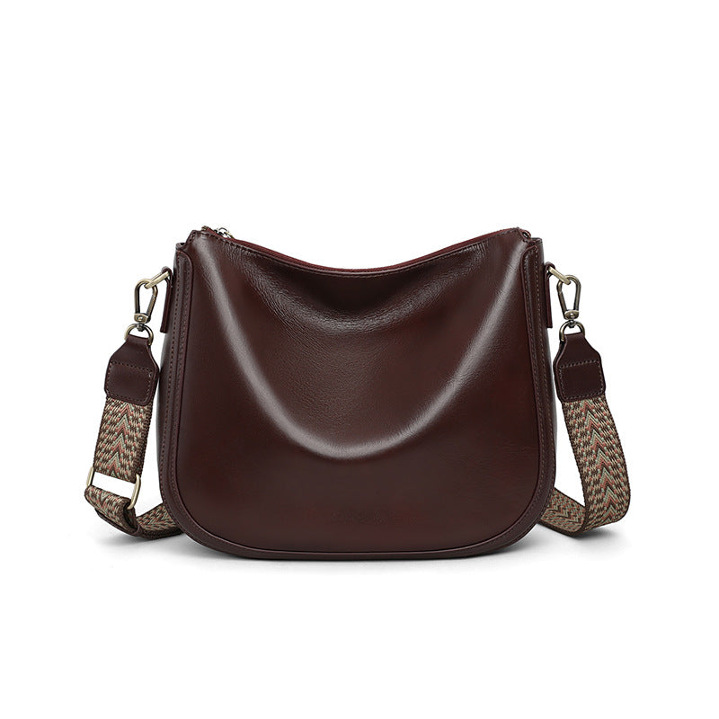 Women's Saddle Genuine Leather Versatile Large Capacity Crossbody Bags