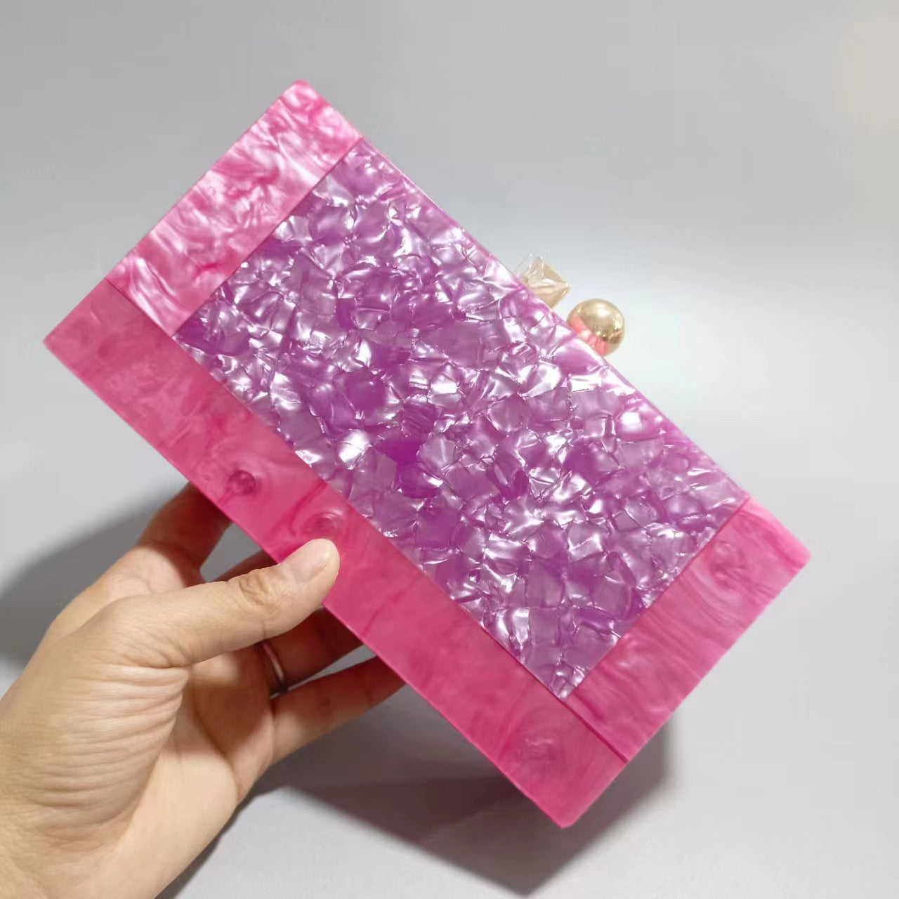 Women's Dinner Retro Splicing Trendy Acrylic Chain Evening Bags