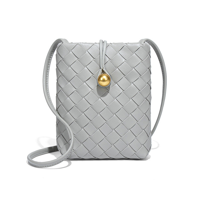 Women's Mini Vertical Woven Mobile Retro Niche Crossbody Bags