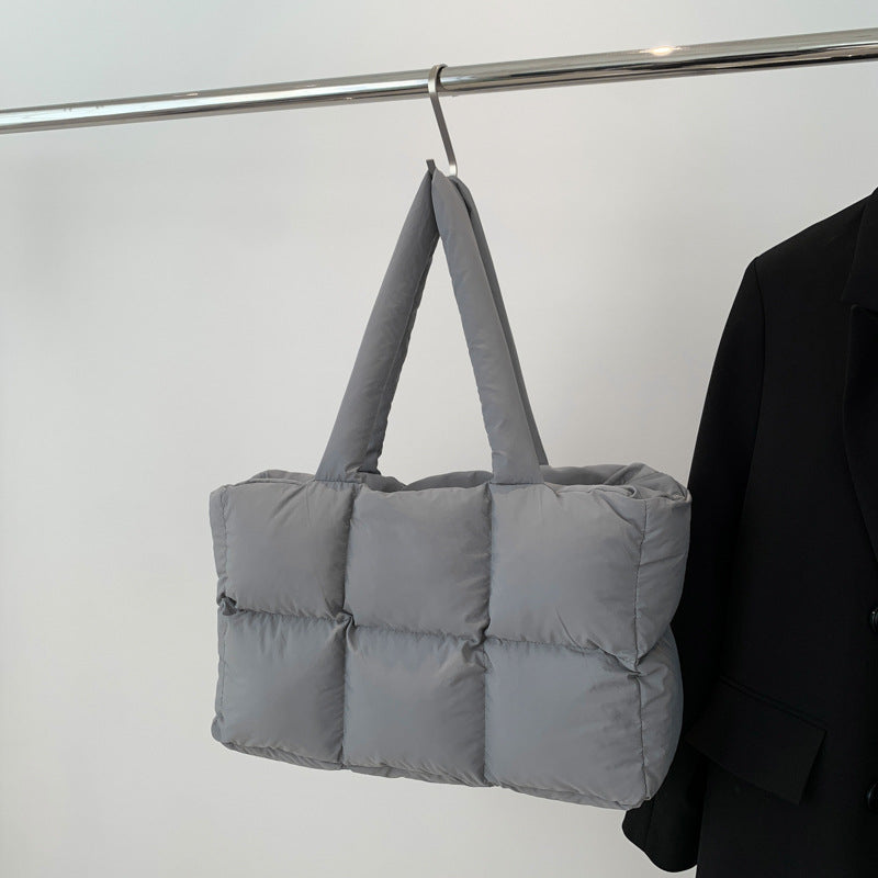 Puff Portable Classic Box Down Jacket Shoulder Bags