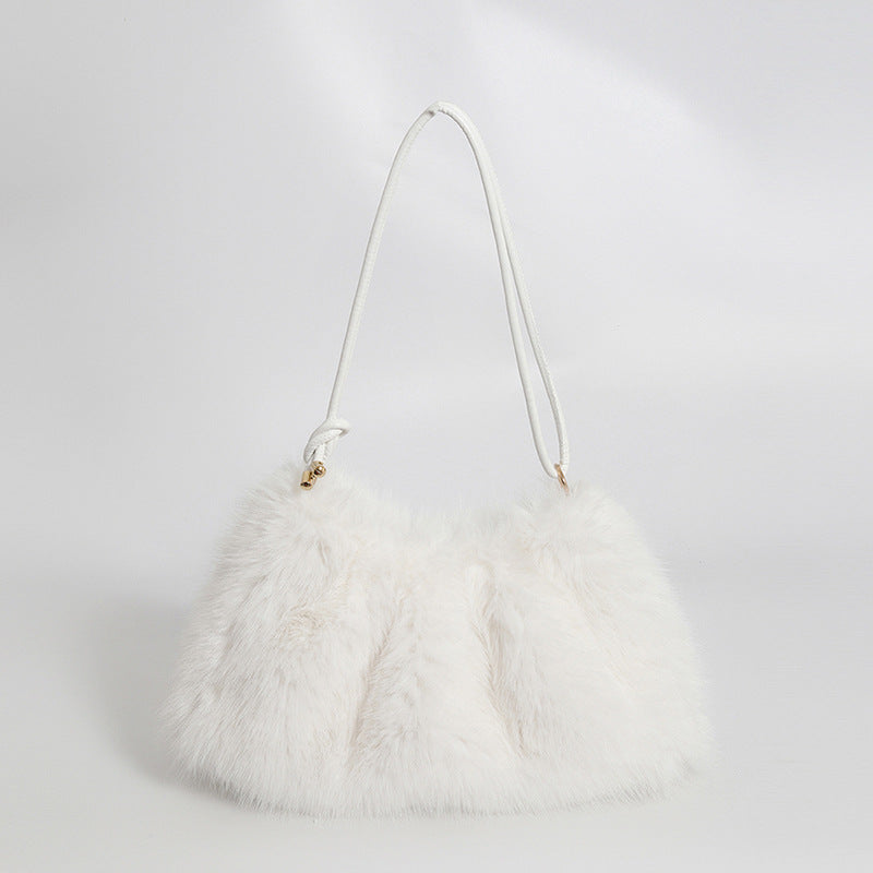 Women's Fur Fashion Underarm High-grade Portable Large Shoulder Bags