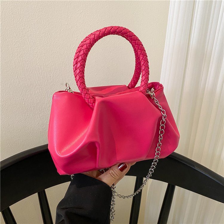 Women's Woven Portable Cloud Trendy Niche Solid Color Bags