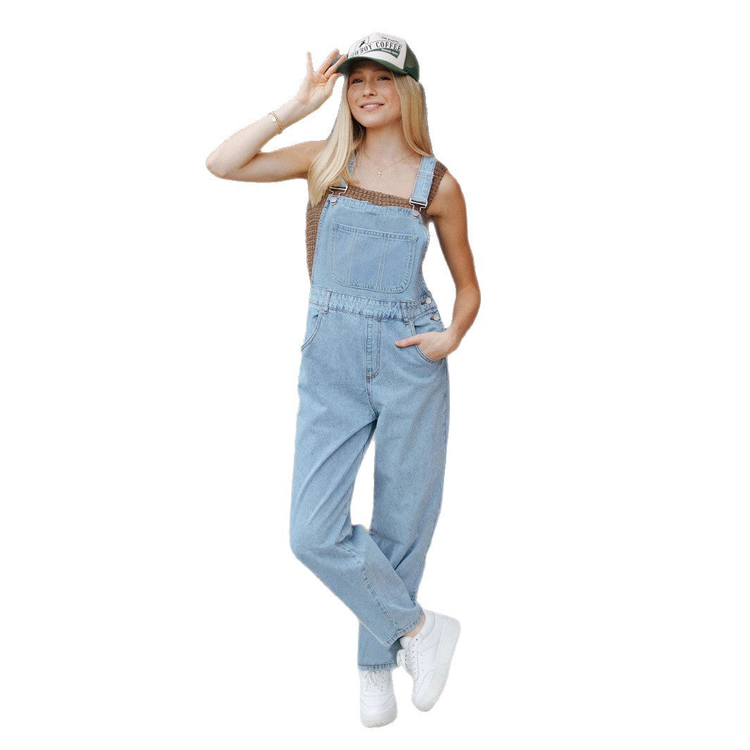 Traceability Denim Suspender Loose Harem Russia Jeans