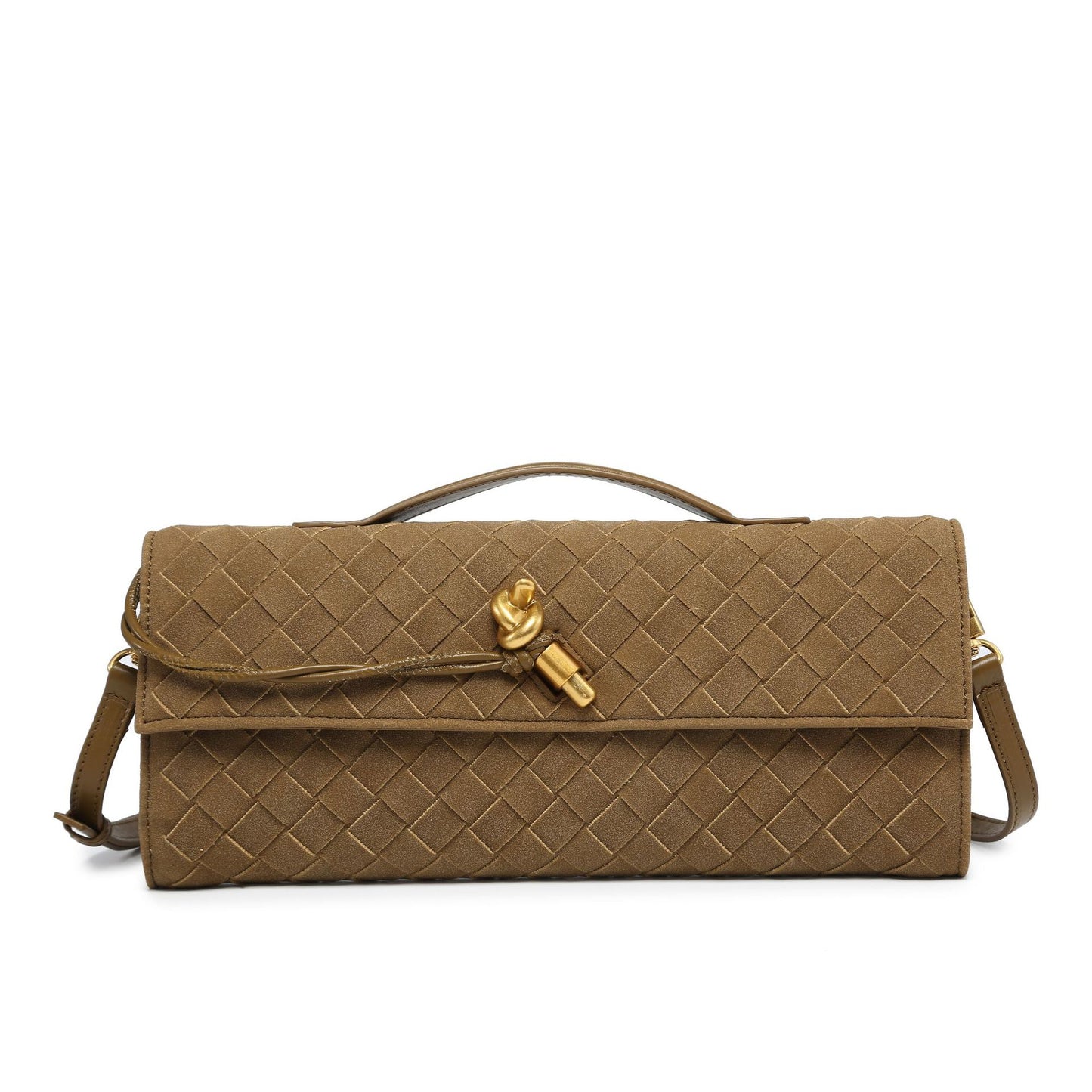 Suede Woven Dinner Single Mortise Horizontal Bags