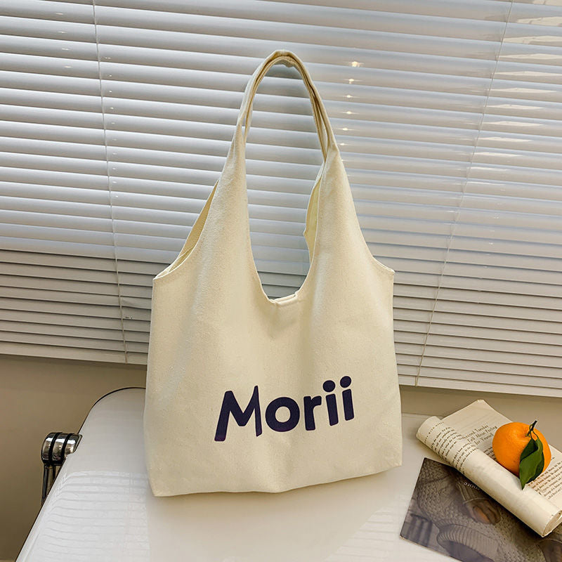 Women's Letter Canvas Korean Fashion Portable Large Bags
