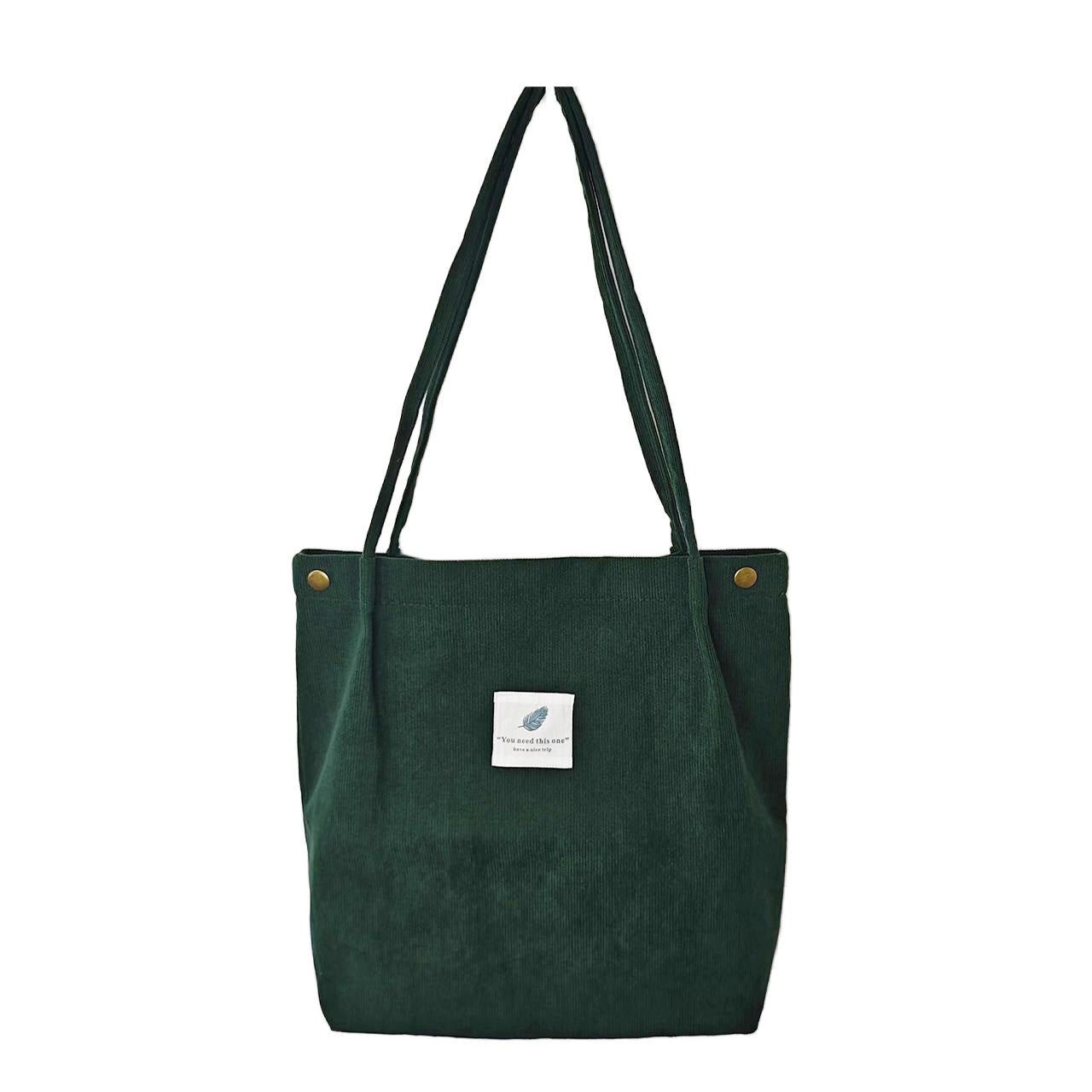 Women's Large Capacity Totes Shopping Canvas Corduroy Shoulder Bags
