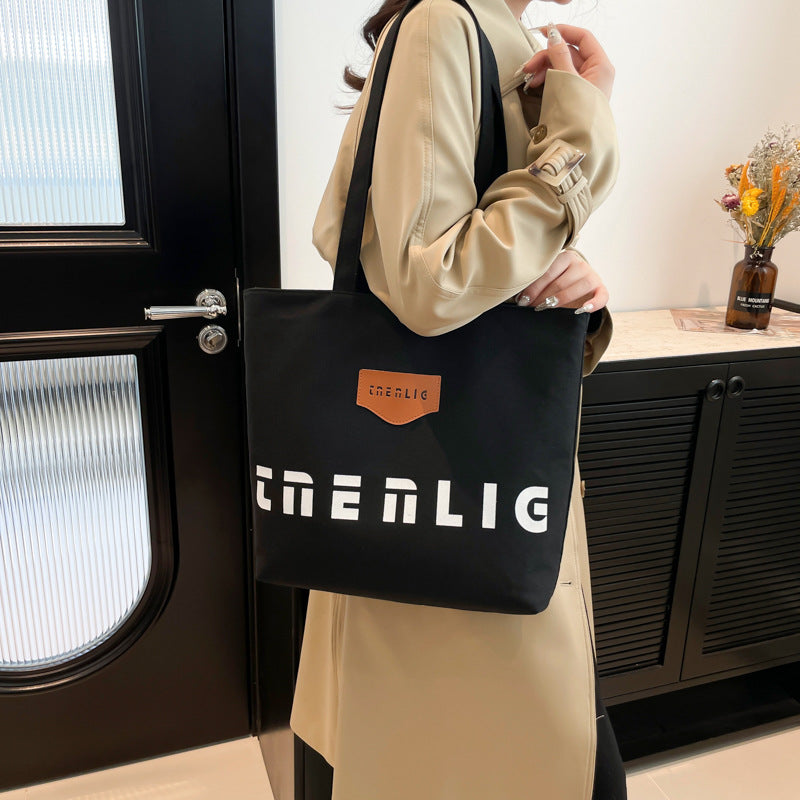 Women's Large Capacity Artistic Canvas College Class Tote Bags