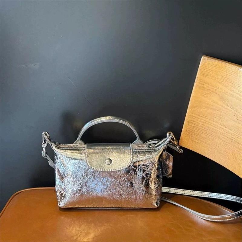 Women's Crack Dumpling Advanced Niche Sier Versatile Shoulder Bags