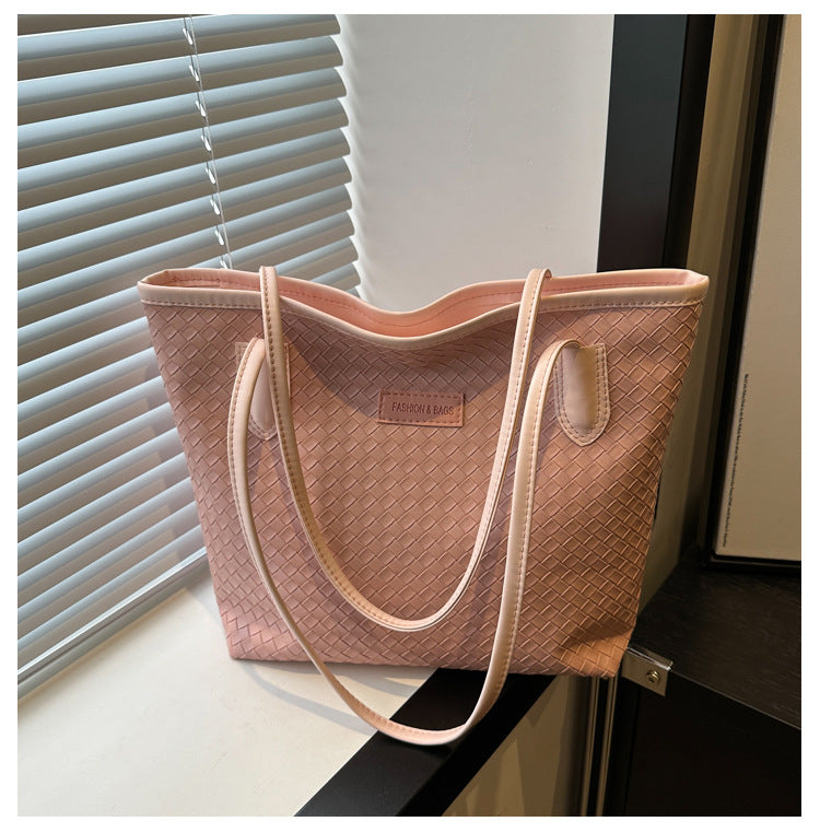 Women's Fashionable Plaid Large Capacity Commuter Underarm Tote Bags