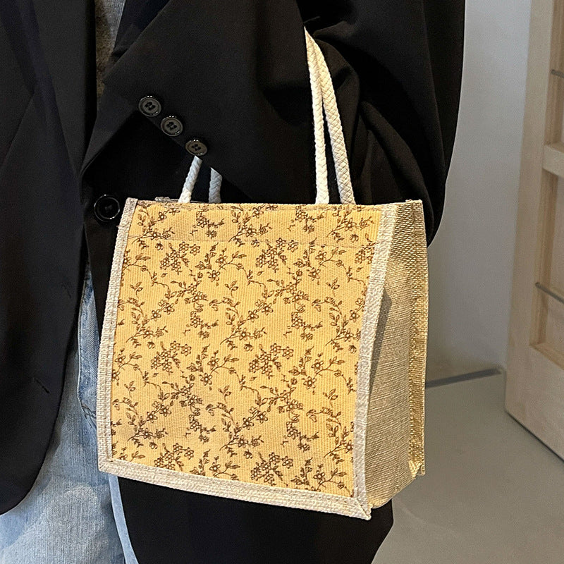 Summer French Floral Hand Lunch Box Shoulder Bags