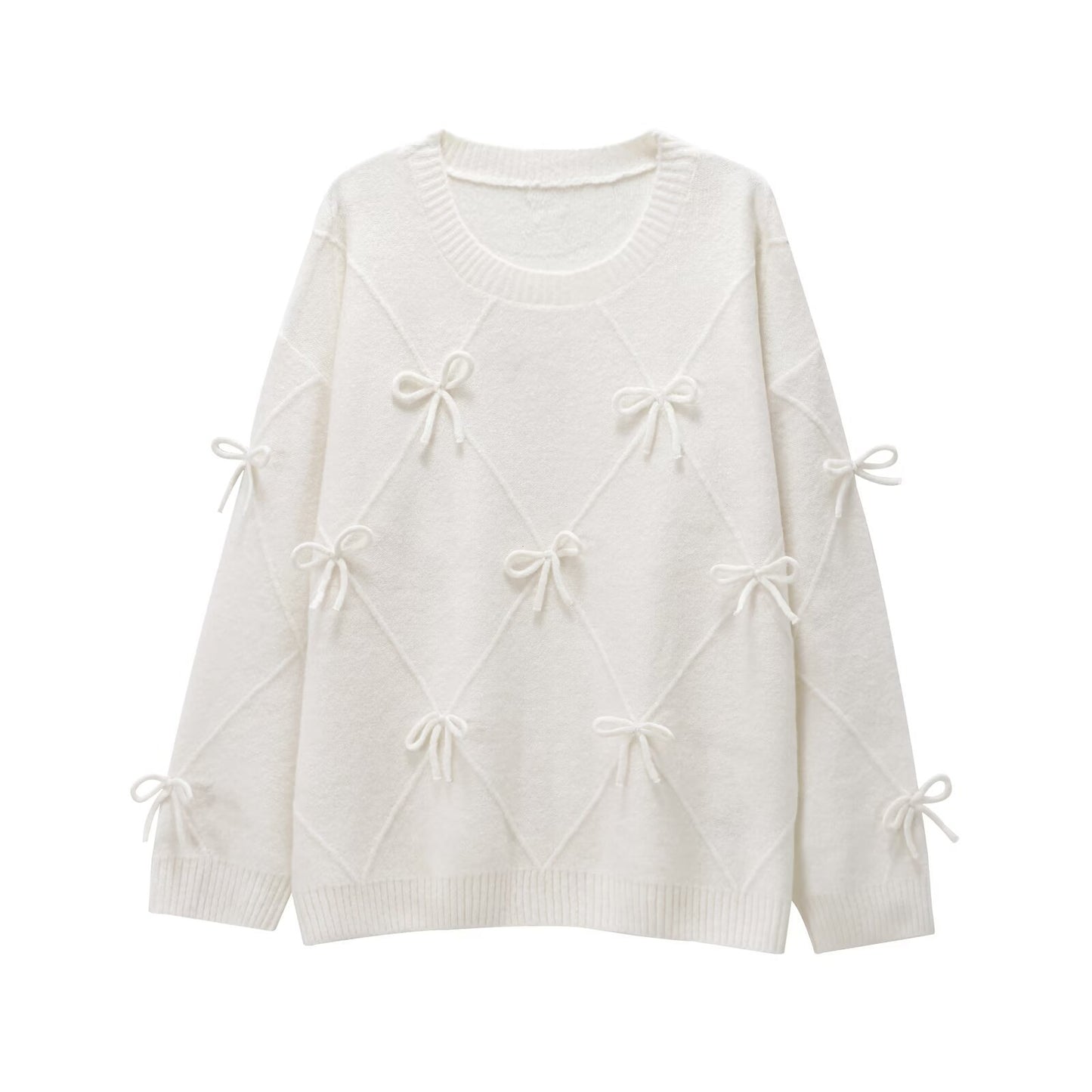 Women's Homemade Classic Fashion Sweet Bow Pullover Sweaters