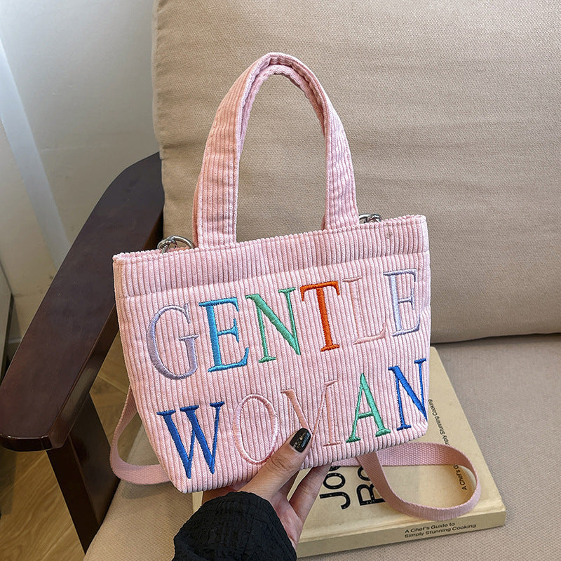 Fashion Corduroy Portable Mini Mobile Trendy Shoulder Bags