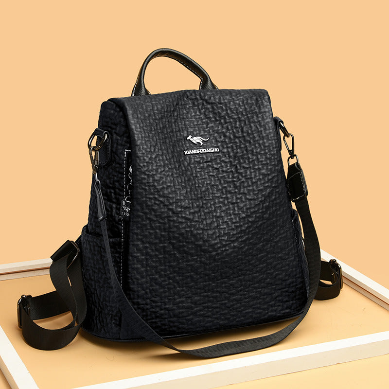 Women's Fashion Large Capacity Soft Leather Multifunctional Backpacks