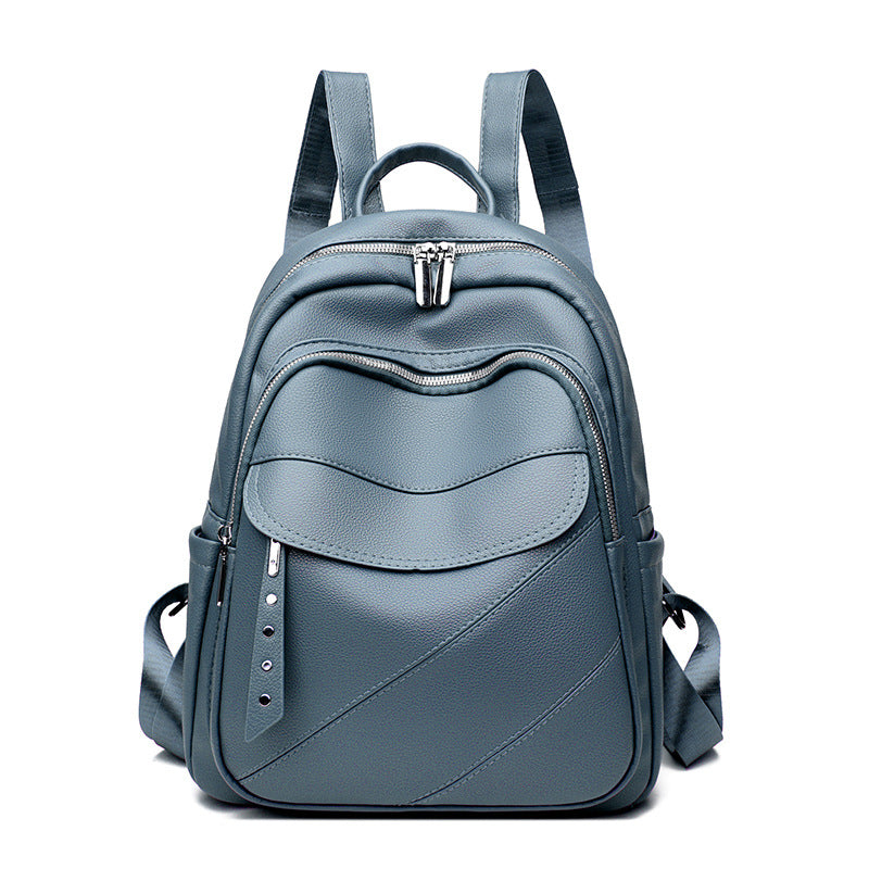 Women's Korean Style Fashion Soft Leather High Backpacks