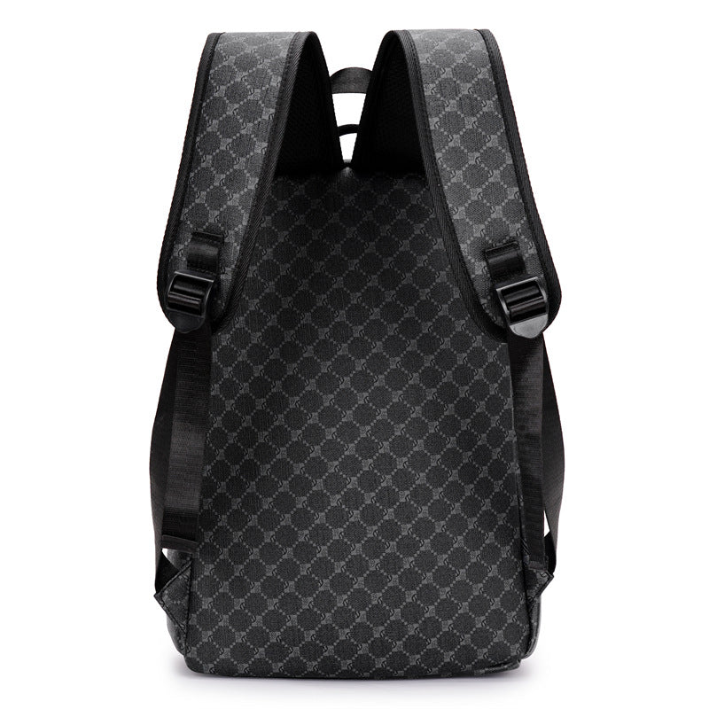 Men's Personality Fashion Shark Mouth Plaid High Backpacks
