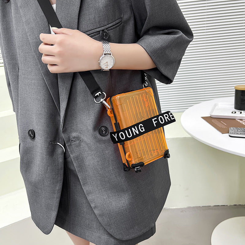 Women's Mini Fashionable Transparent Storage Change Cosmetics Crossbody Bags