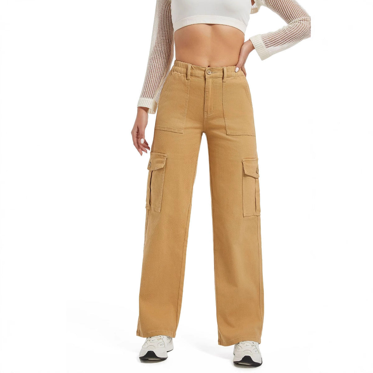 Women's Loose Trendy Trousers High Waist Work Jeans