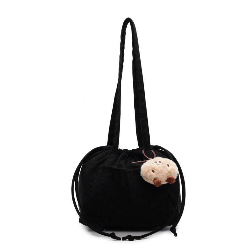 Women's Corduroy Striped Underarm Large Capacity Totes Tote Bags