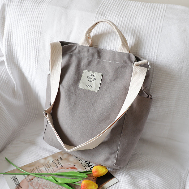 Women's Canvas Simple Literary Trends Fashion Large Crossbody Bags