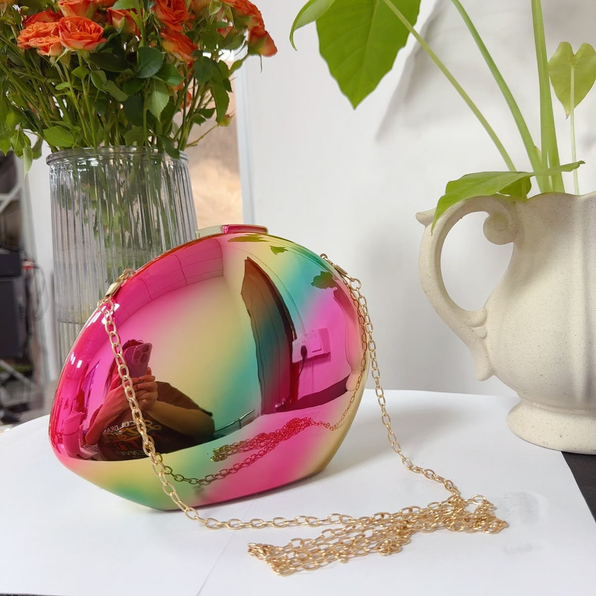 Design Metal Acrylic Goose Egg Fashion Crossbody Bags