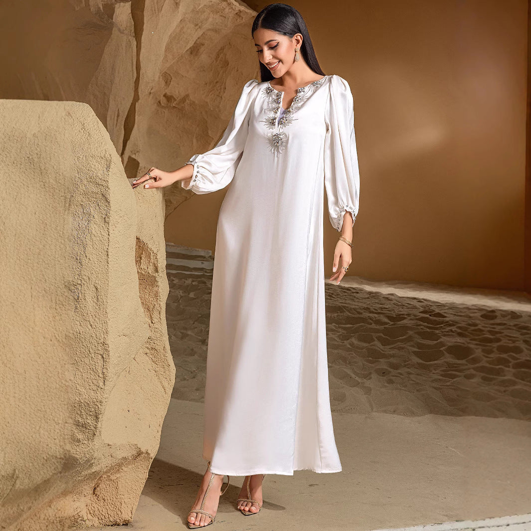 Robe Muslim Elegant Long Sleeve Dress Dresses