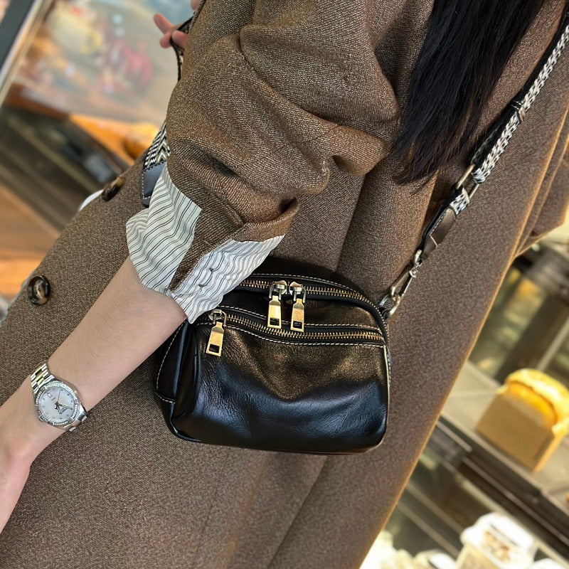 First Layer Cowhide Advanced Texture Minority Crossbody Bags