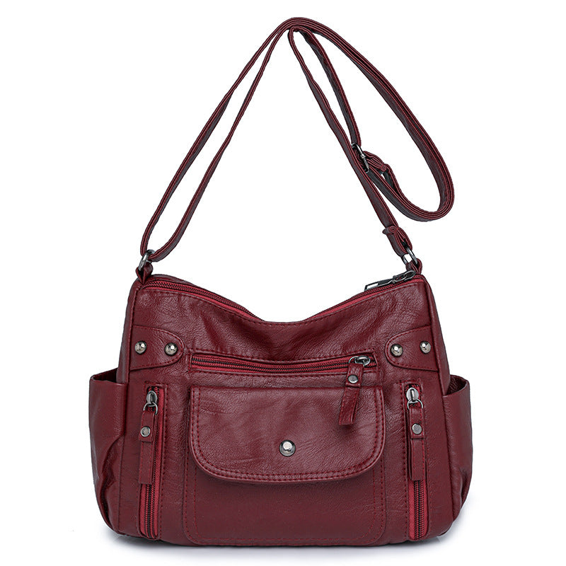 Women's Fashion Practical Washed Simple Mother Crossbody Bags