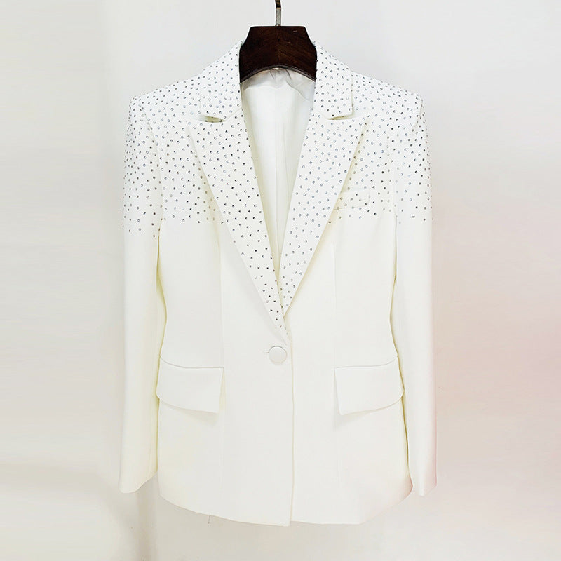Fashion Rhinestone Slim Fit One Button Small Suit