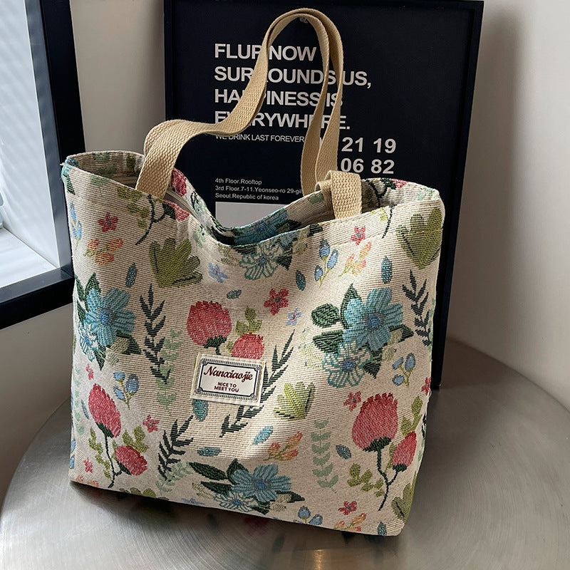 Women's Canvas Large Capacity Portable Niche Design Handbags