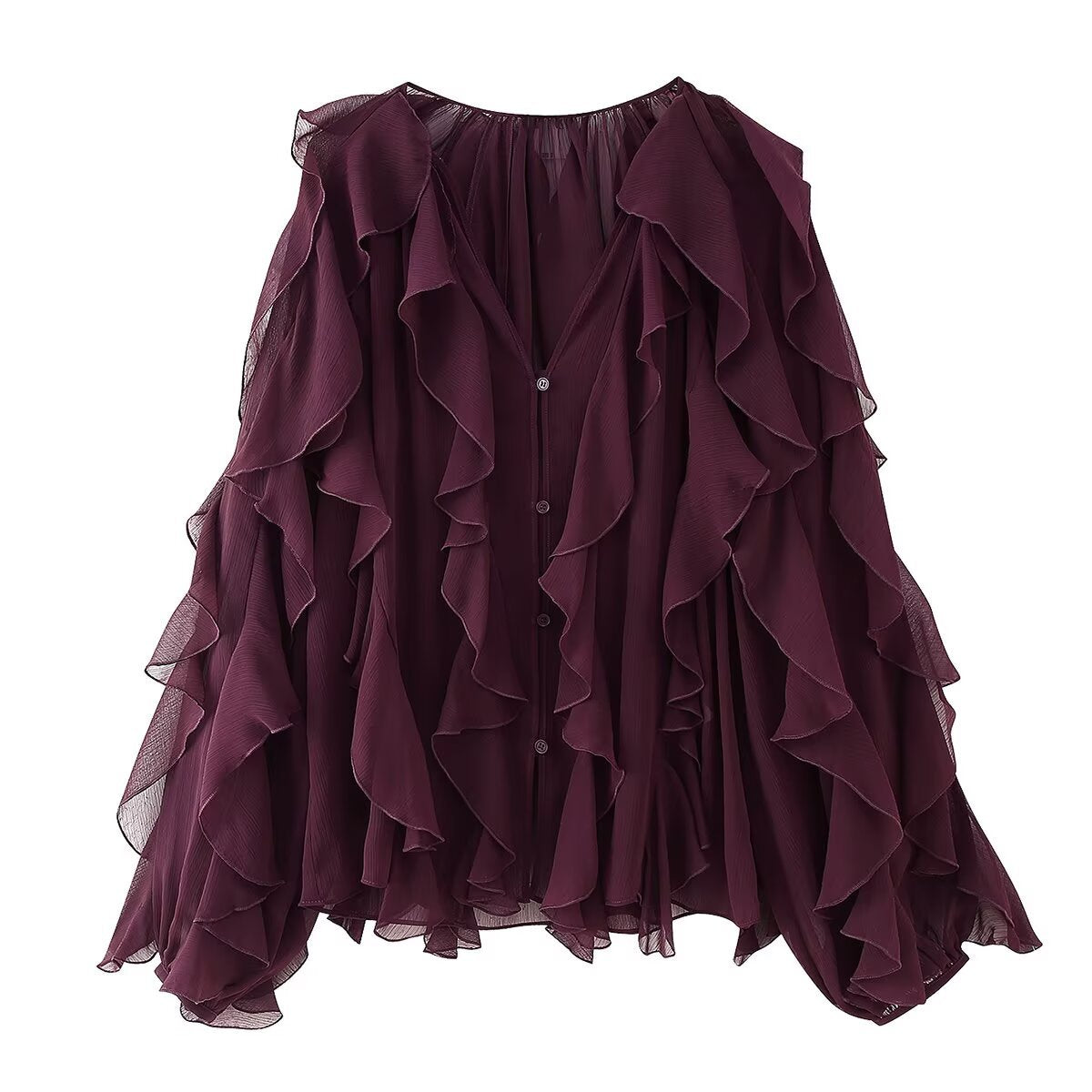Women's Homemade Classic Fashion Laminated Decoration Shirt Blouses