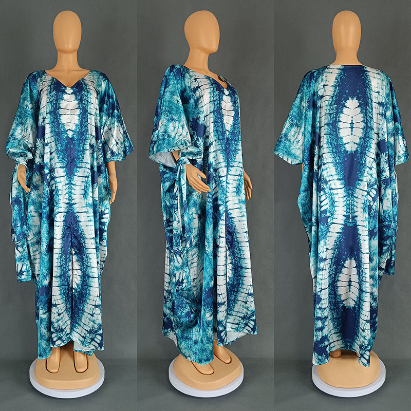 Women's African Ethnic Style Retro Gown Printed Large Swing Dresses