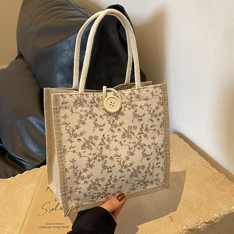 Summer French Floral Hand Lunch Box Shoulder Bags