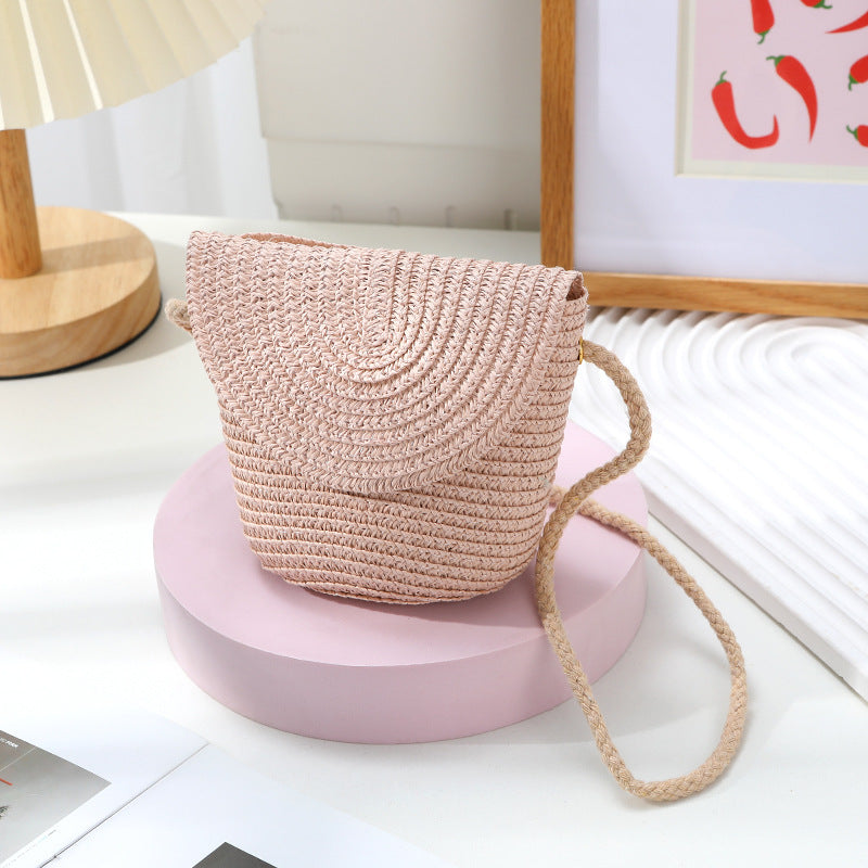 Women's Summer Seaside Holiday Straw Colorful Woven Bags
