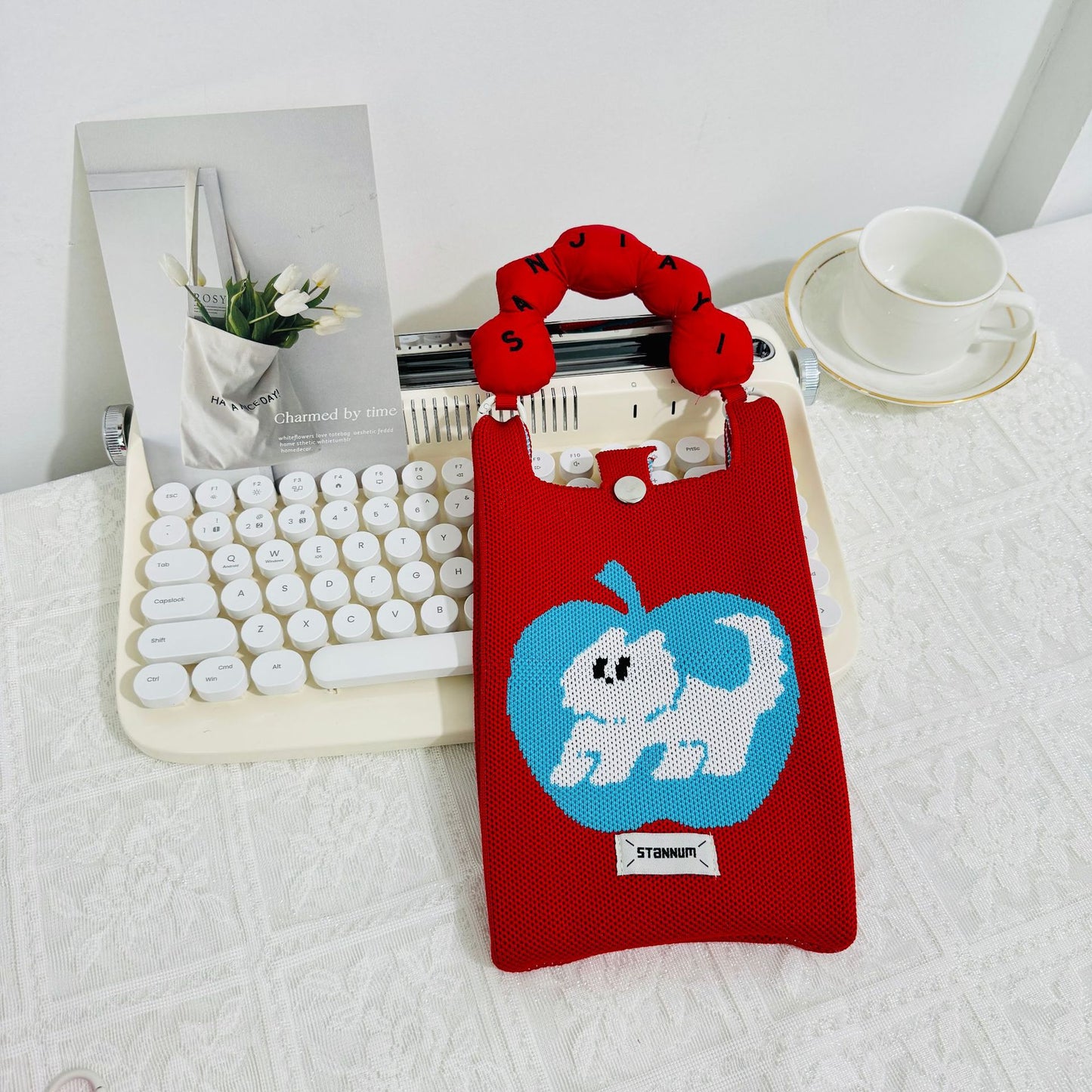 Creative Cute Cartoon Cat Knitted Mini Crossbody Bags