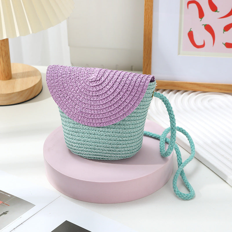 Women's Summer Seaside Holiday Straw Colorful Woven Bags