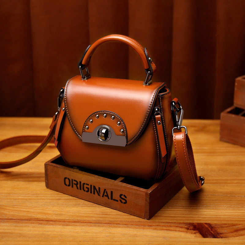 Women's Mature Elegant Retro Fashion Soft Leather Shoulder Bags