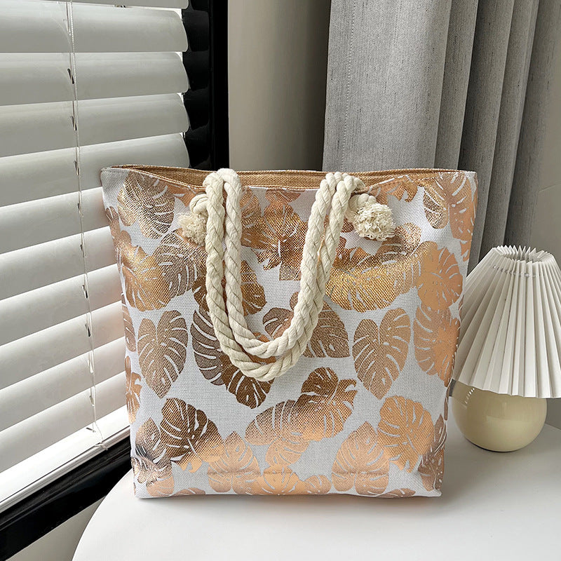 Women's Linen Hot Printed Pattern Large Capacity Shoulder Bags