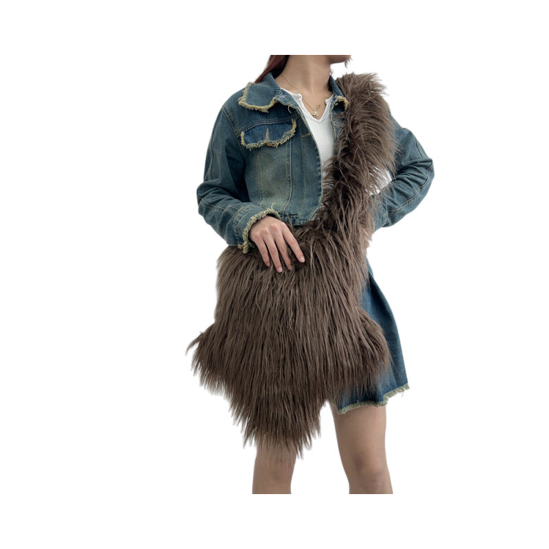 Plush Dopamine Wear Niche Hot Furry Crossbody Bags