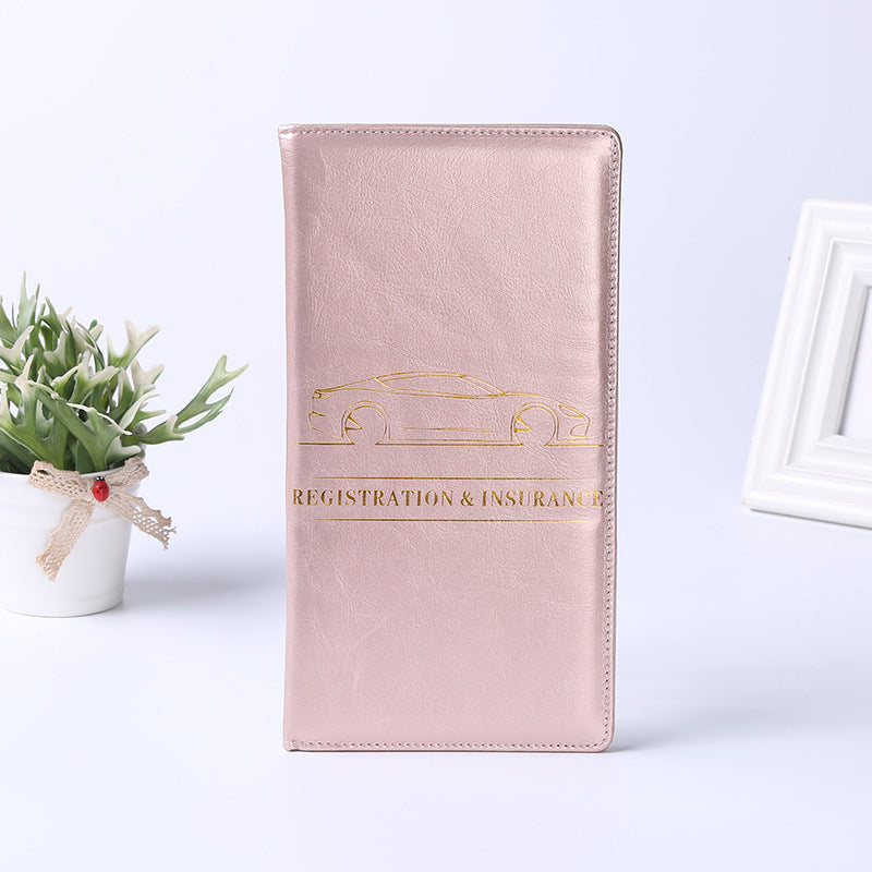 Information File Protective Sleeve Clip Storage Leather Id Package