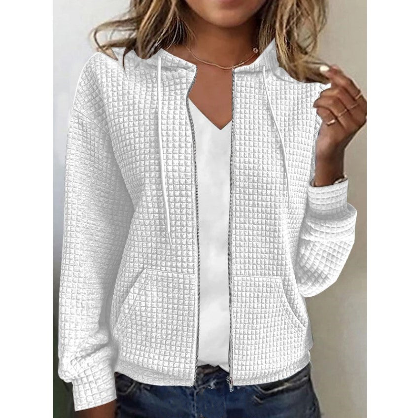 Glamorous Women's Zipper Hooded Long Sleeve Women's Sweater, Sweater